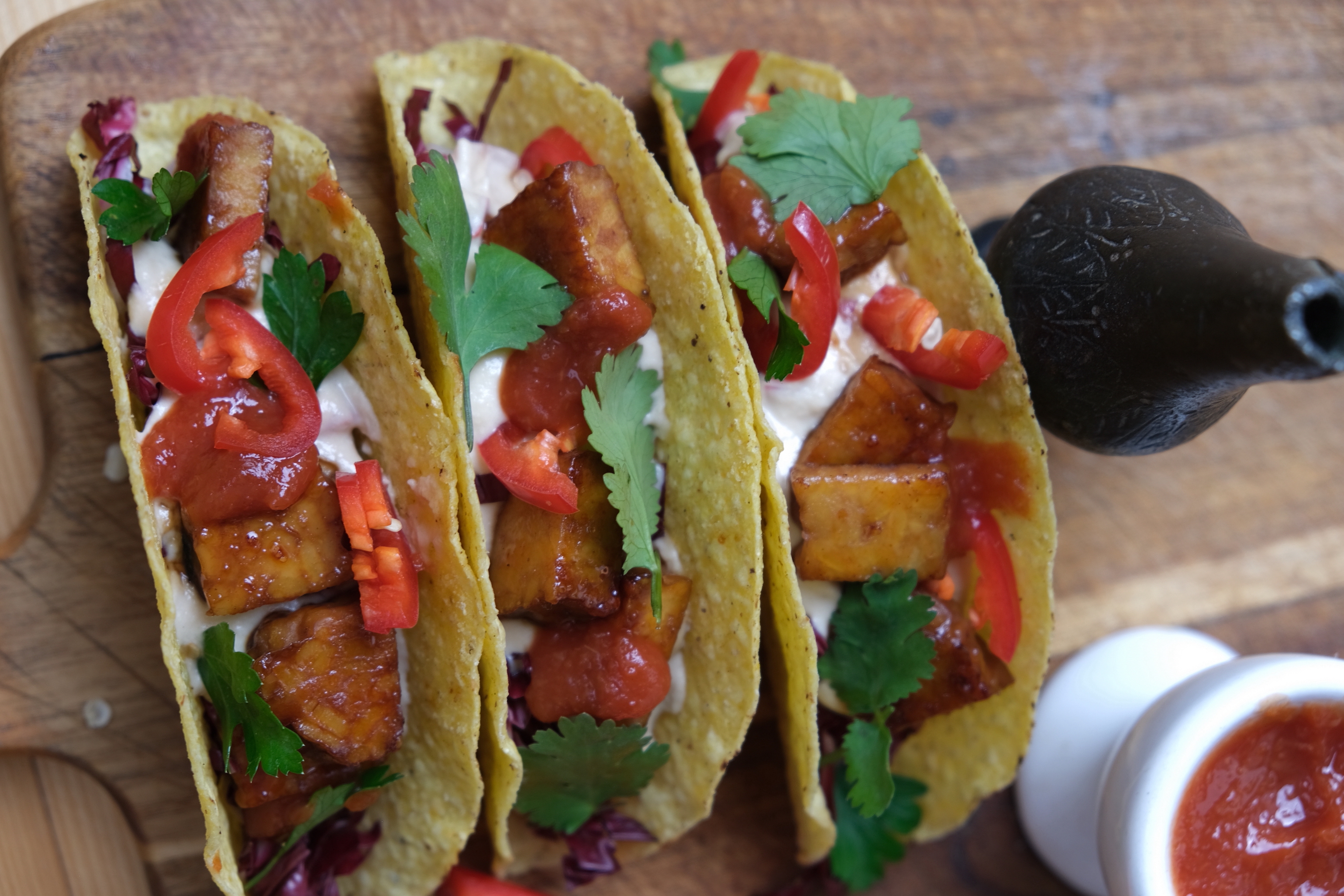 Tacos with smoked tempeh